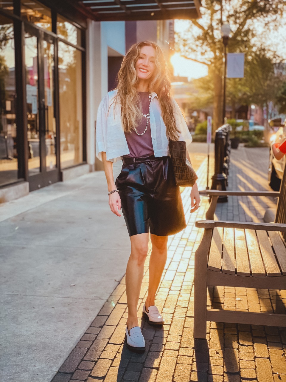 How To Style Faux Leather Shorts